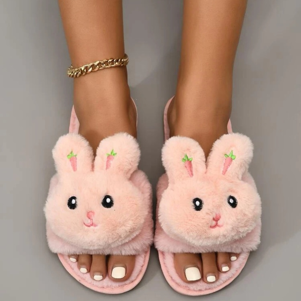 SHEIN Pink Bunny Slippers